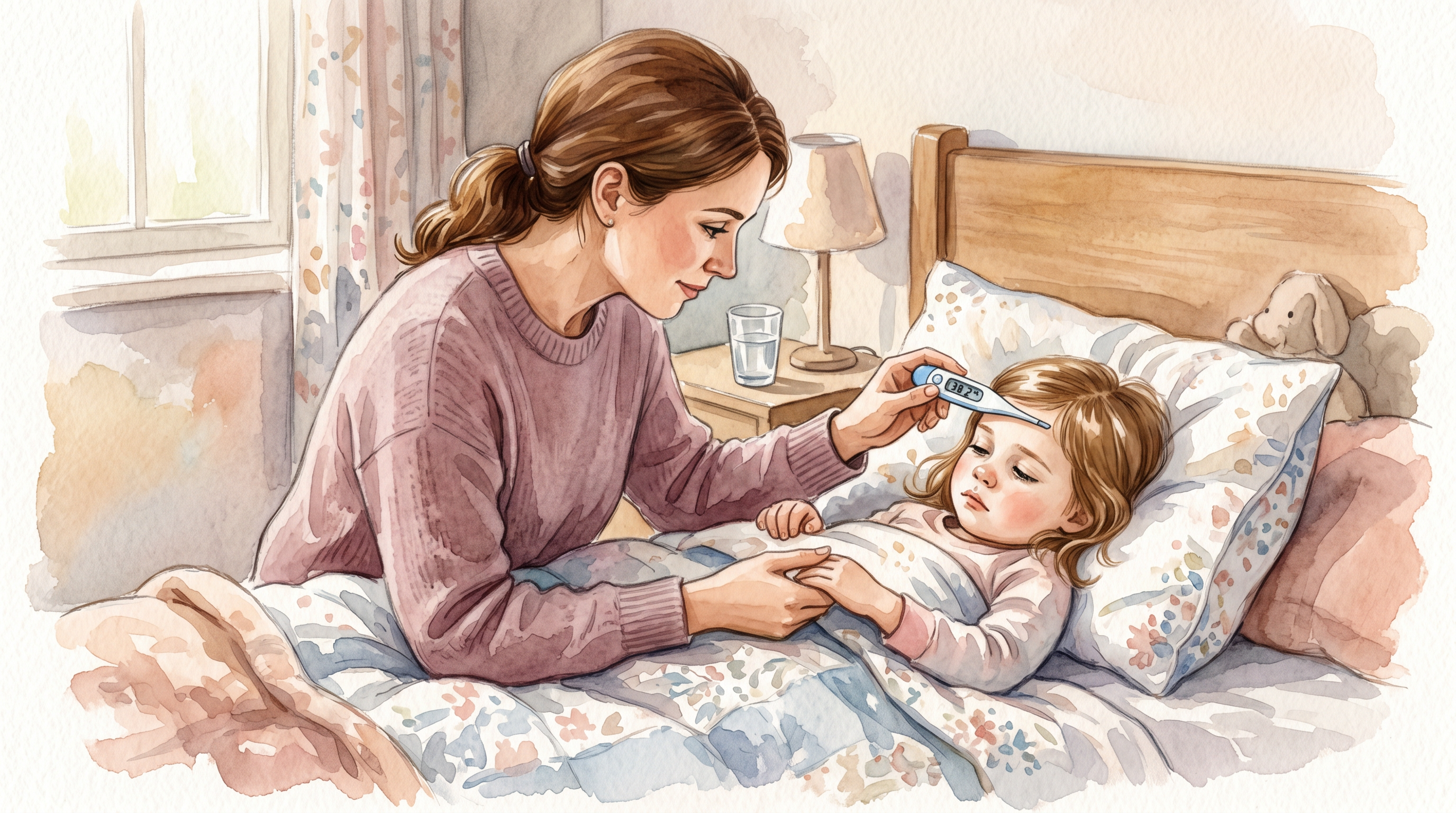 Ilustración: Fiebre en niños: cuándo bajarla y cuándo ir al médico